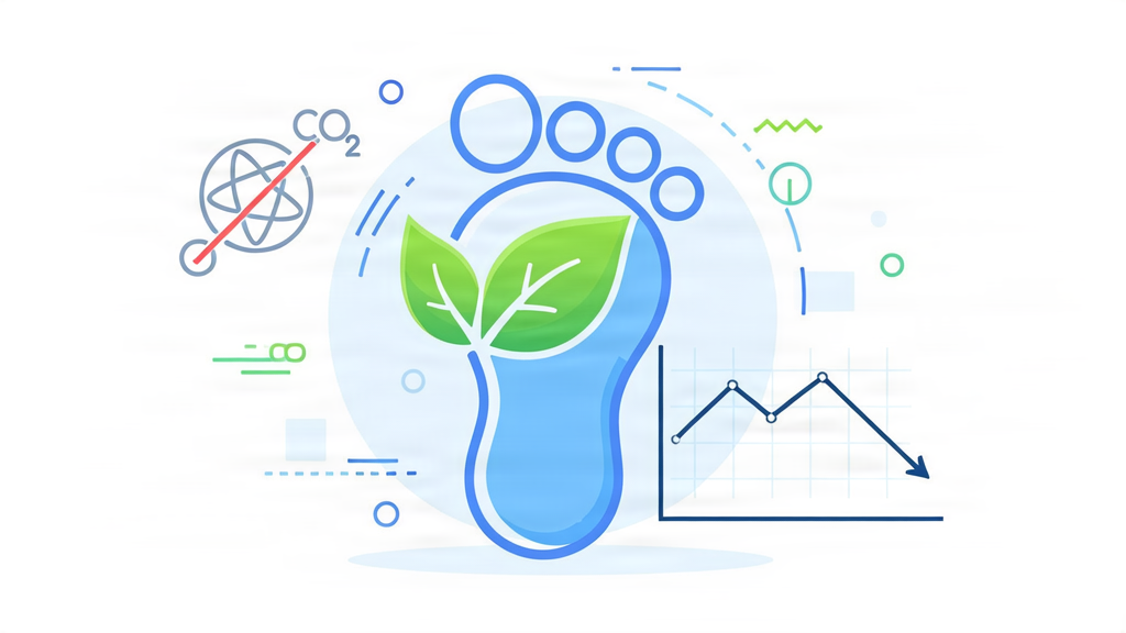 Vector illustration representing carbon reduction and footprint tracking for QHCare.